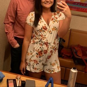 White floral romper